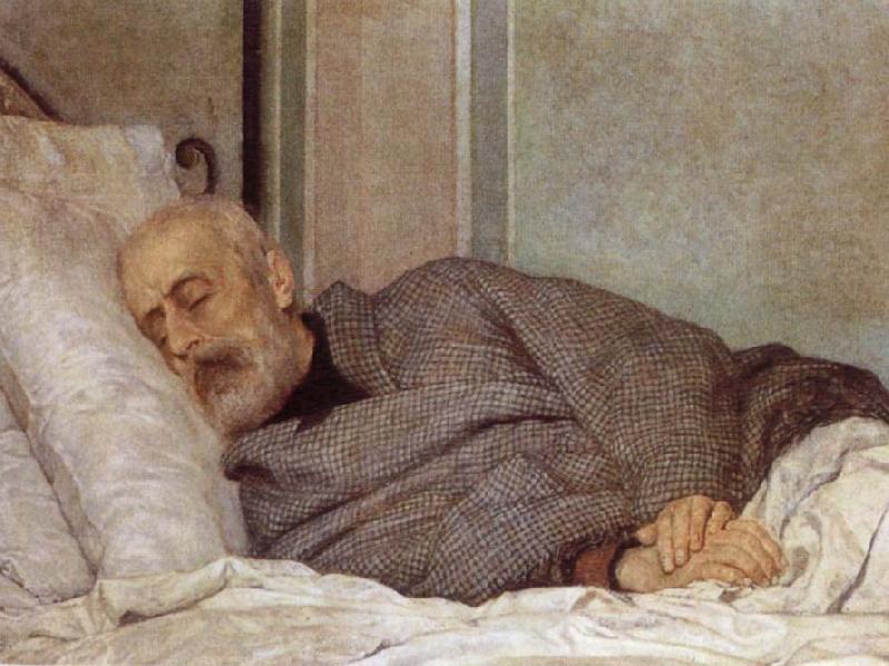 Sylvestro Lega Giuseppe Mazzini on his Death Bed oil painting picture